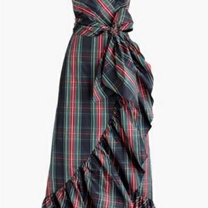 J. Crew Bow tiered taffeta dress in Stewart tartan